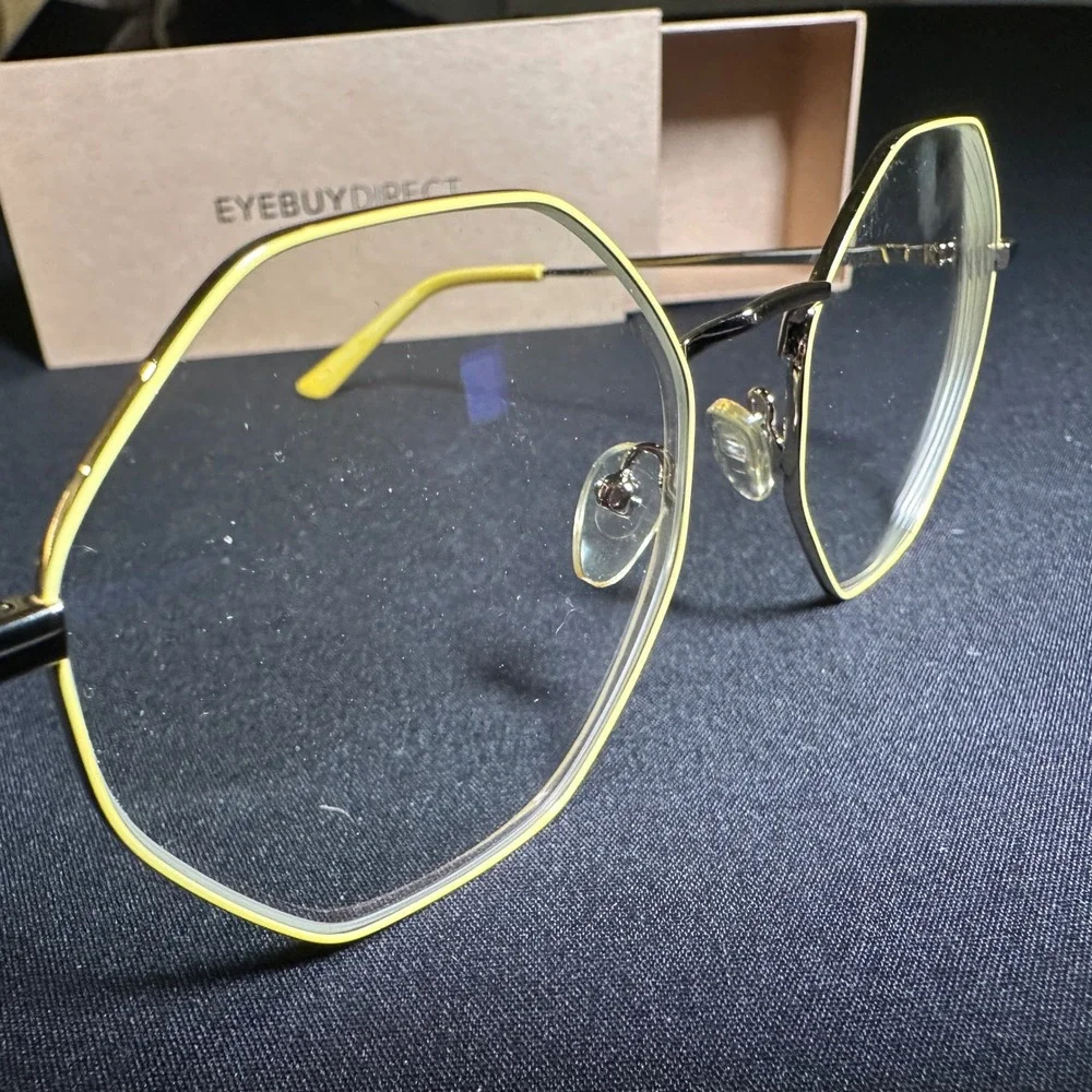 EyebuyDirect Altar Glasses Frames 54-19-145 C2‎ Yellow Metal Octagon Silver